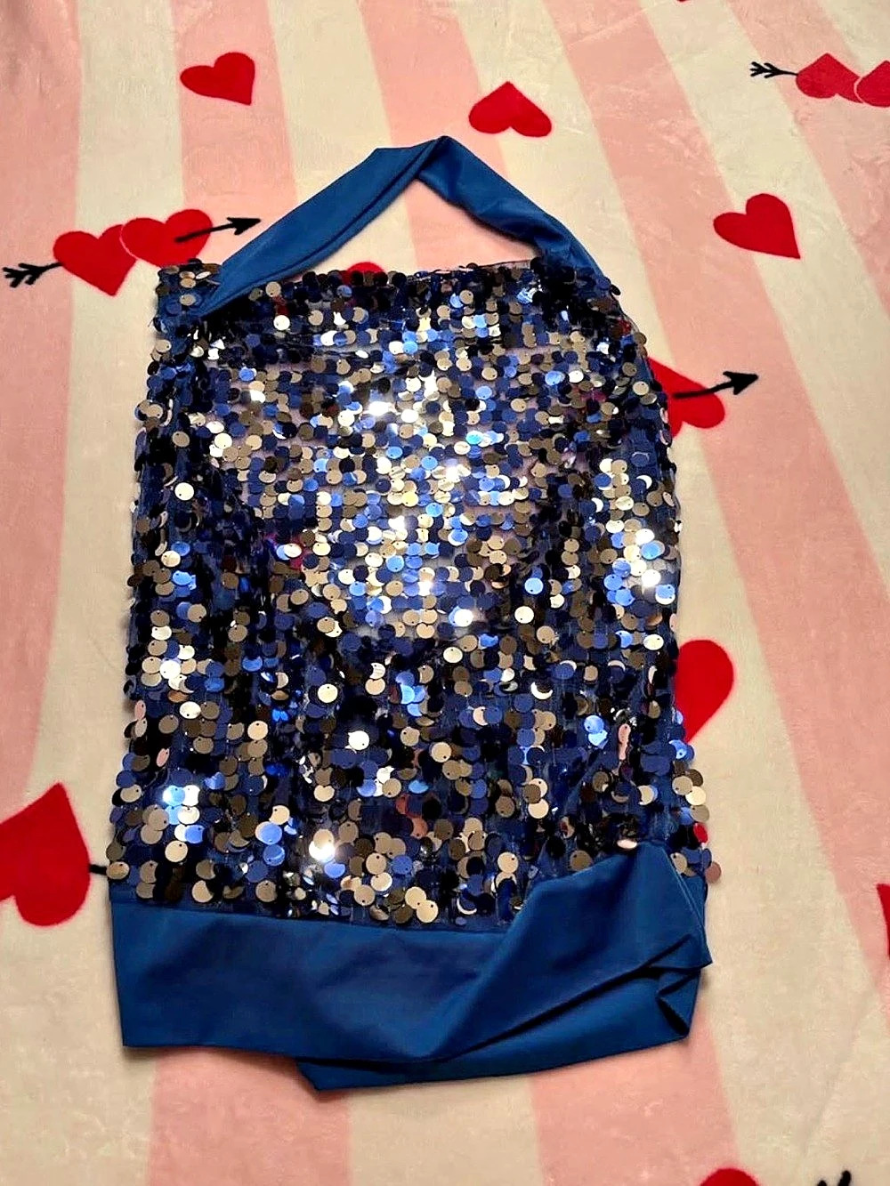 Blue Sequin top
